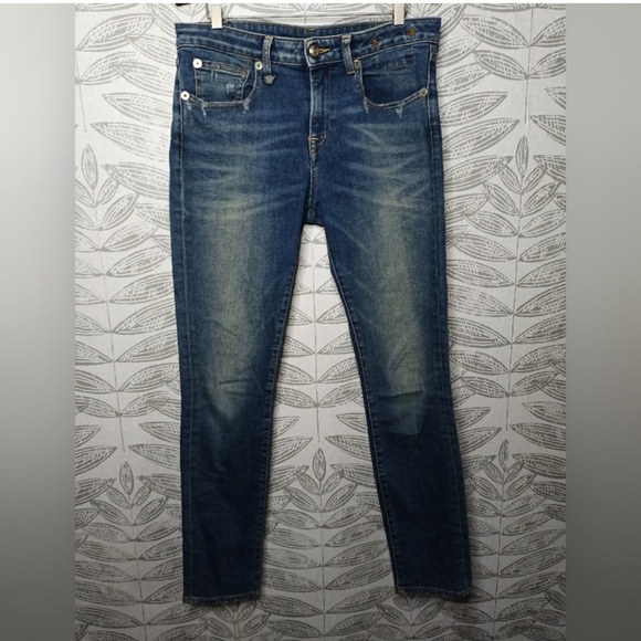 R13 Kate Skinny Jeans Denim Distressing - Picture 5 of 8
